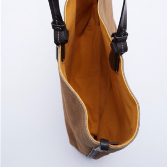 Zara NWT Reversible Split Leather Tote bag - Picture 6 of 11